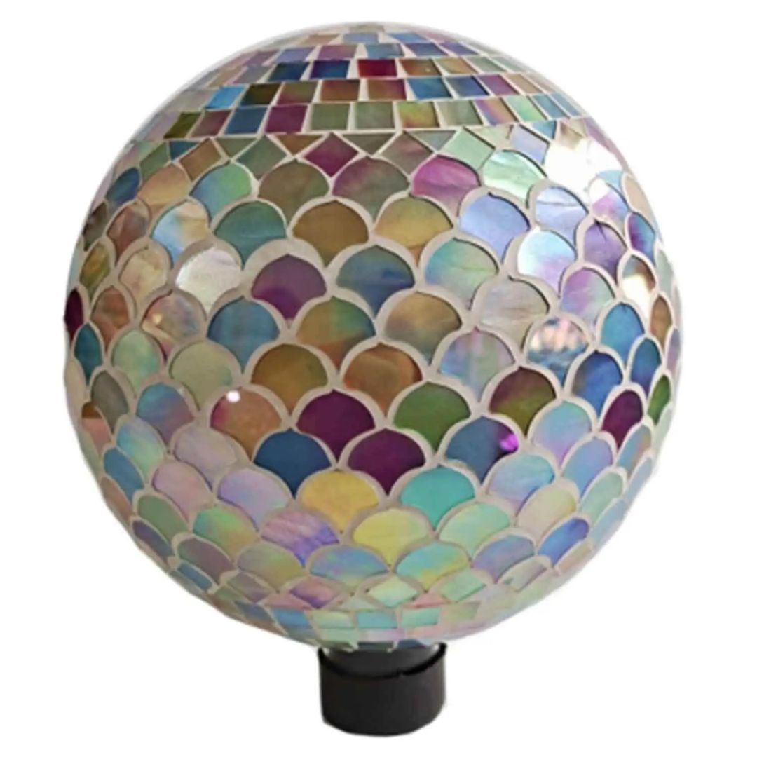 Glass Globe with Hanging Chain – Opal Mermaid – 10″